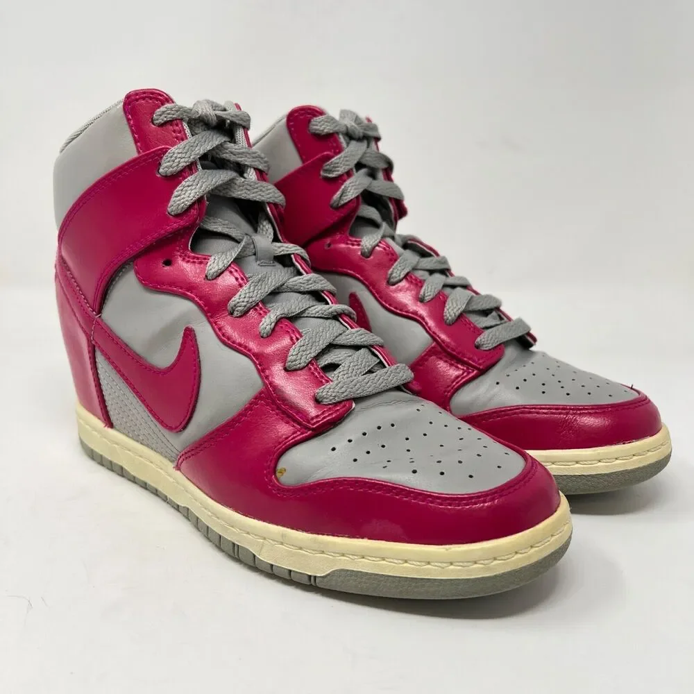 Nike Dunk Sky High Medium Grey Fuchsia 528899-001 2012 Size 9 Hidden Wedge